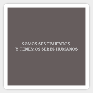 Somos sentimientos y tenemos seres humanos, silver Sticker